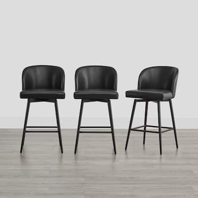 Charlotte Counter Height Swivel Barstool with Metal Legs Set