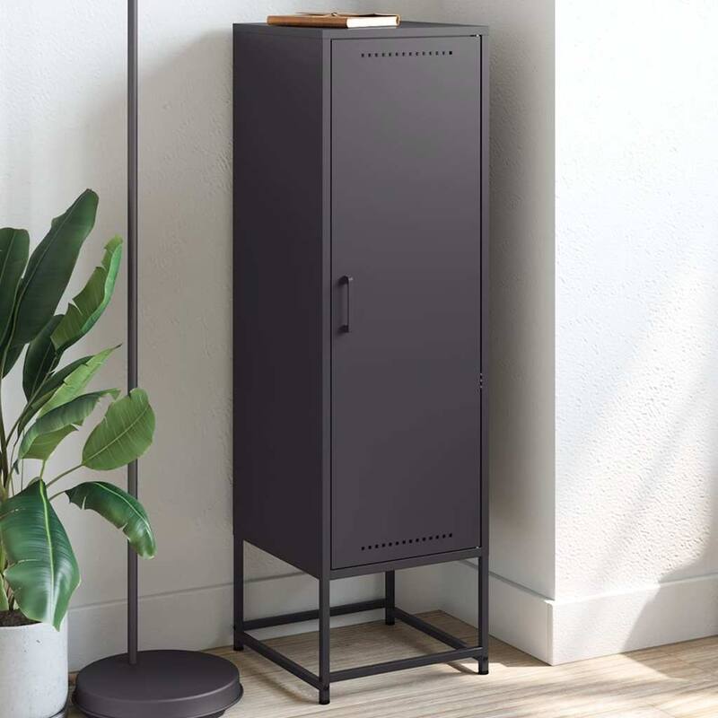 vidaXL Highboard Storage Side Cabinet Cupboard Living Room Furniture Steel - 15.4 x 14.2 x 48.4