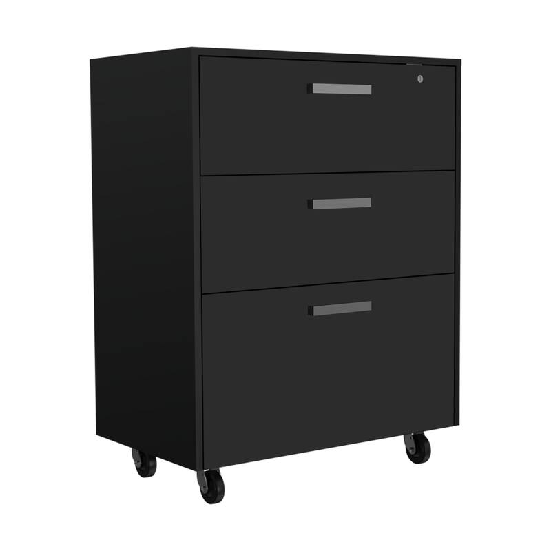 3 Drawers Storage Cabinet with Casters