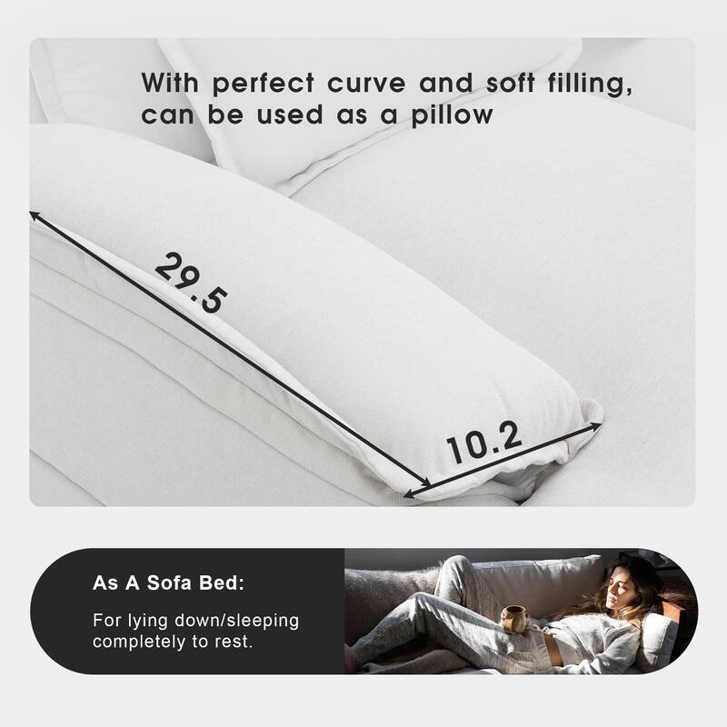 Modern U-shaped Sectional Sofa with Waist Pillows 6-seat Upholstered Symmetrical Sofa Furniture