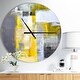 preview thumbnail 9 of 9, Designart 'Grey and Yellow Blur Abstract' Oversized Modern Wall CLock 23 in. wide x 23 in. high