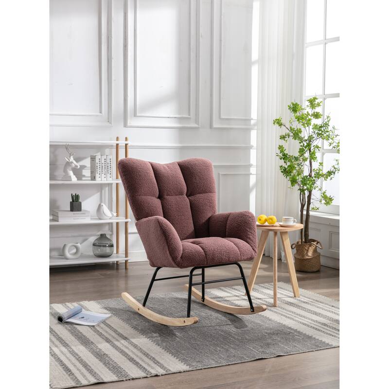 31.5" High Back Buttons Tufted Rocking Chair