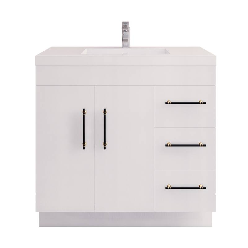 Eliza 36 Freestanding Vanity (Right Drawers) with Single Sink