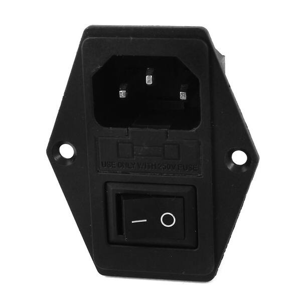 IEC320 C14 250V 15A Black Rocker Switch Inlet Male Plug Power Socket ...