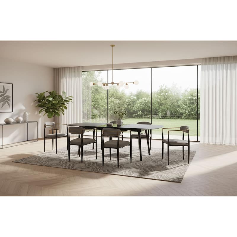 Modrest Addax Modern Black Extendable Dining Table