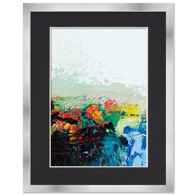 18x24 Frame with Mat - Silver 22x28 Frame Wood Made to Display Print or Poster Measuring 18 x 24 Inches with Black Photo Mat