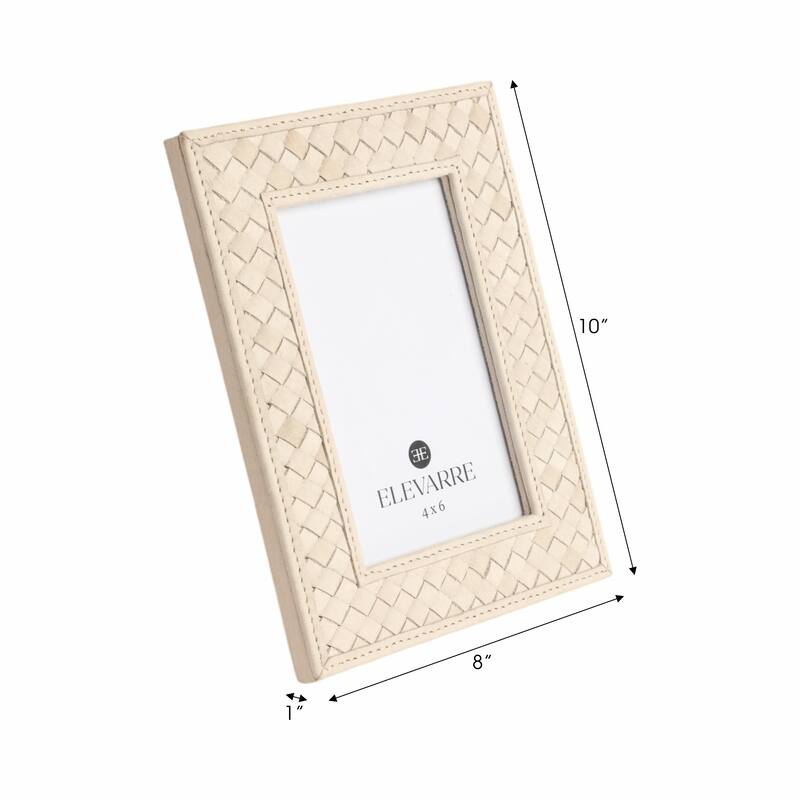 Decorative Photo Frame with Basketweave Texture for Home Decor
