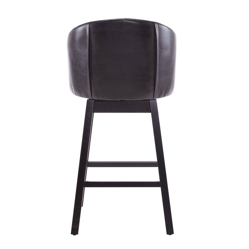 Roomfitters 33.25" Swivel Upholstered Counter Stools, Set of 2 Armless Bar Chairs with Rubberwood Frame and Footrest