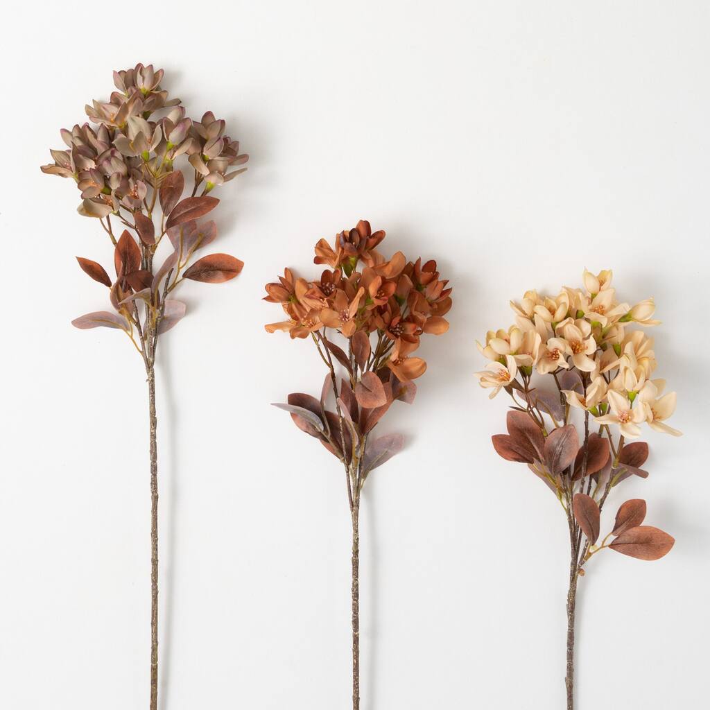 26.5" Artificial Primrose Flower Stem - Set of 3