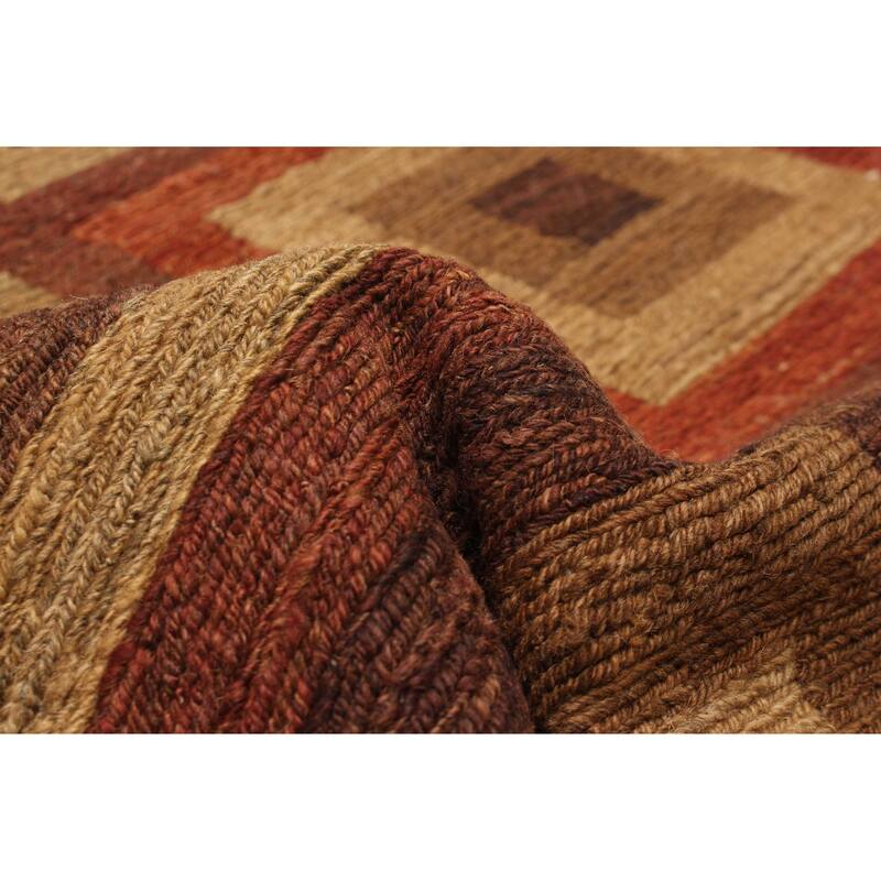 ECARPETGALLERY Flat-Weave Natural Burgundy Wool Tapestry Kilim - 2'7 x 7'10