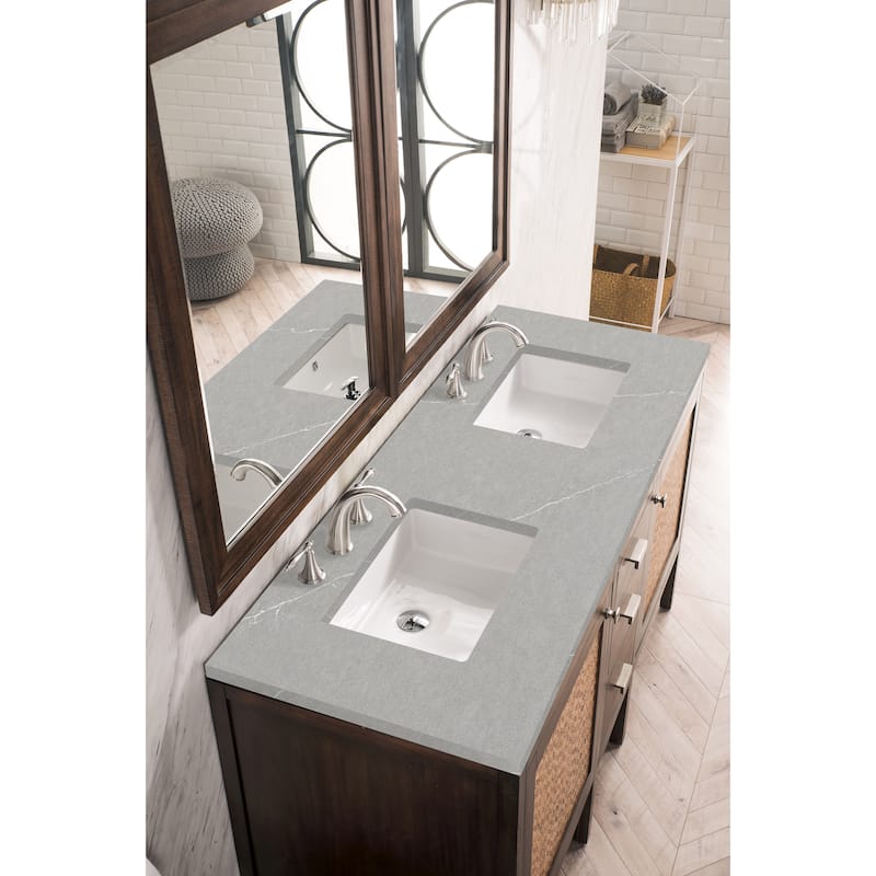 James Martin Vanities Addison 60" Double Vanity, Mid Century Acacia