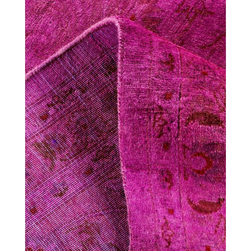 Overton Hand Knotted Wool Vintage Inspired Modern Contemporary Overdyed Pink Square Area Rug - 8' 2" x 8' 5"