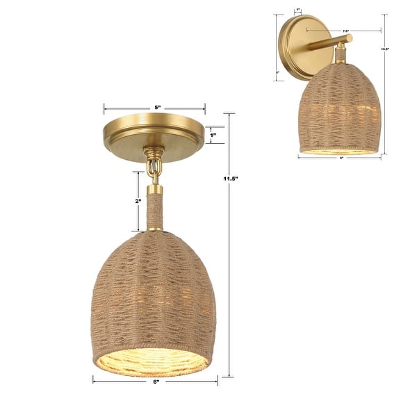 Jace 1 Light Soft Gold Semi Flush