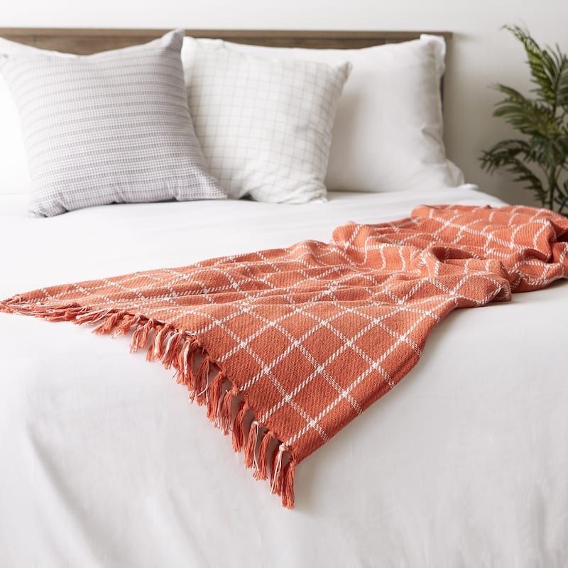 DII Checked Plaid Decorative Throw
