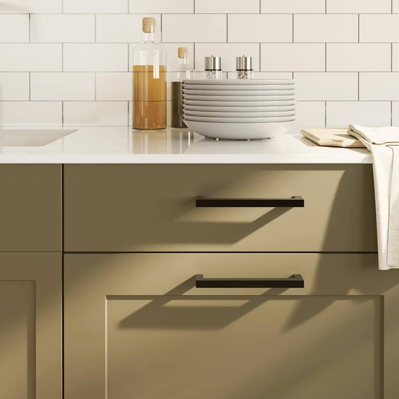 vidaXL Cabinet Handles Kitchen Lockable Door Cupboard Handle Stainless Steel - Black