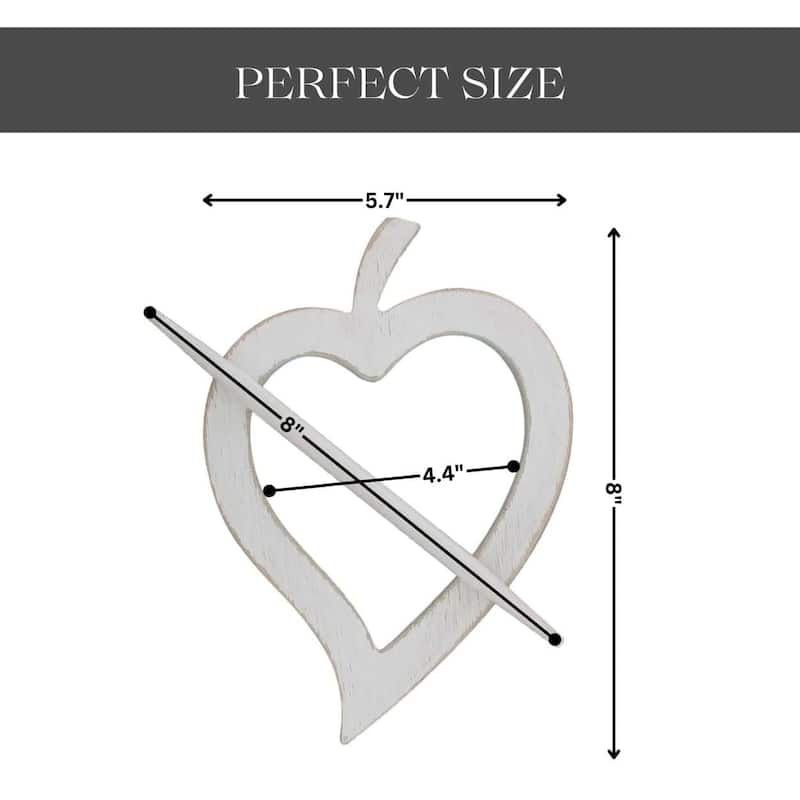 Set of 2 Wooden Heart Tieback Fjord Big Size - 8"L x 5.7"W x 0.8"D