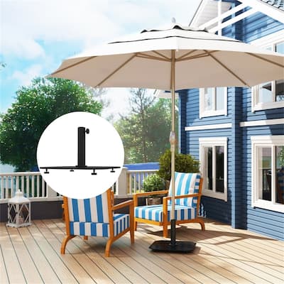 Heavy Duty Metal Umbrella Base for Outdoor Patio Garden Deck Poolside Fits Up to 8.2 Foot Umbrellas Black