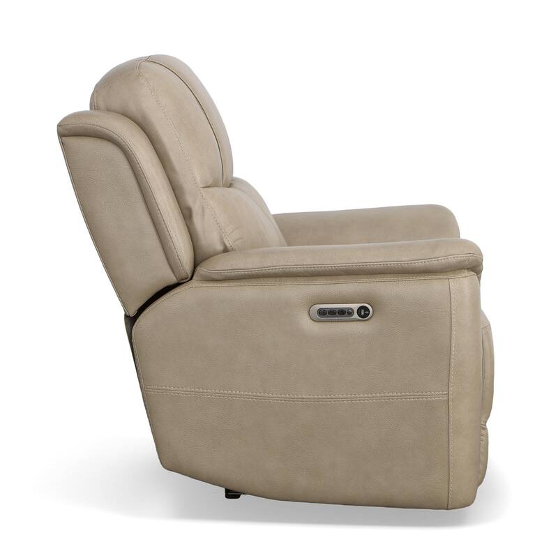 Crew Top Grain Leather Power Recliner with Power Headrest & Lumbar by Flexsteel