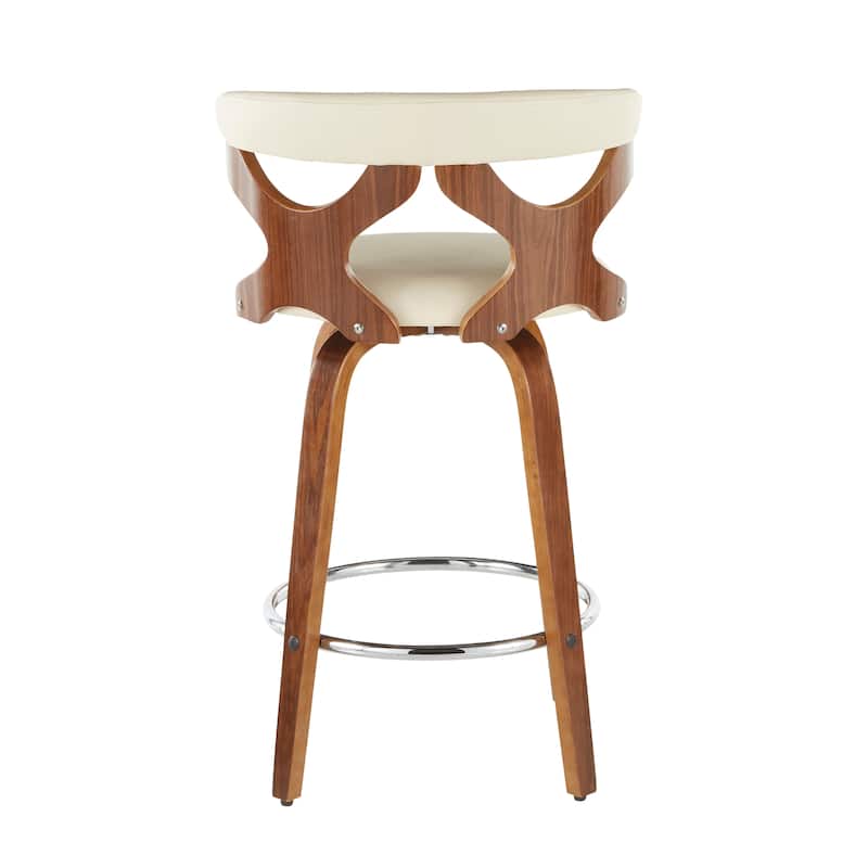 Carson Carrington Viby Fixed-Height Counter Stool with Bent Wood Legs & Round Footrest (Set of 2)