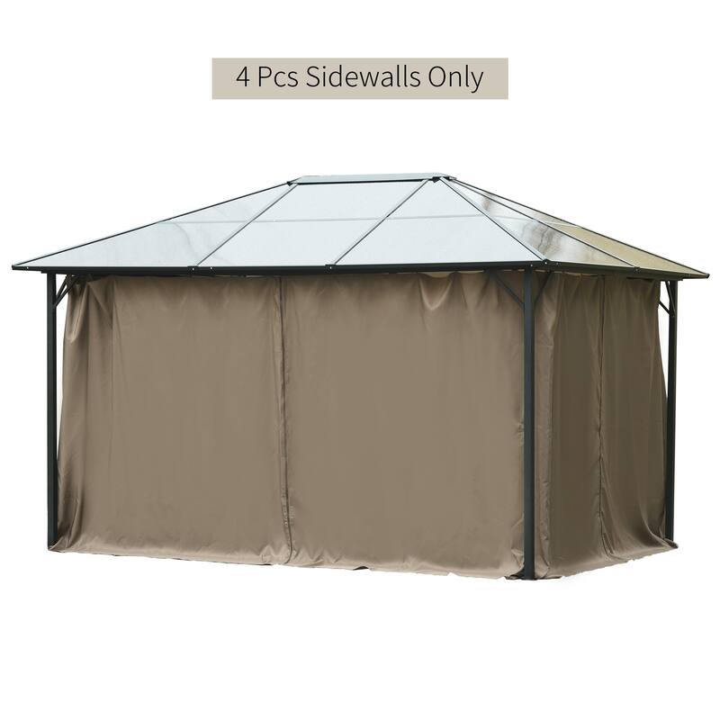 Outsunny 9.84' x 11.8' Gazebo Sidewall Set with Hooks/C-Rings