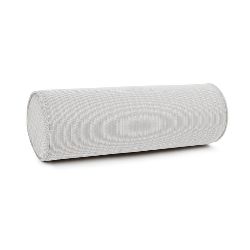 Sherry Kline Island Breeze Corded Indoor/Outdoor Pillows & Chaise Lounge - Neck Bolster 6"x18" - Eggshell