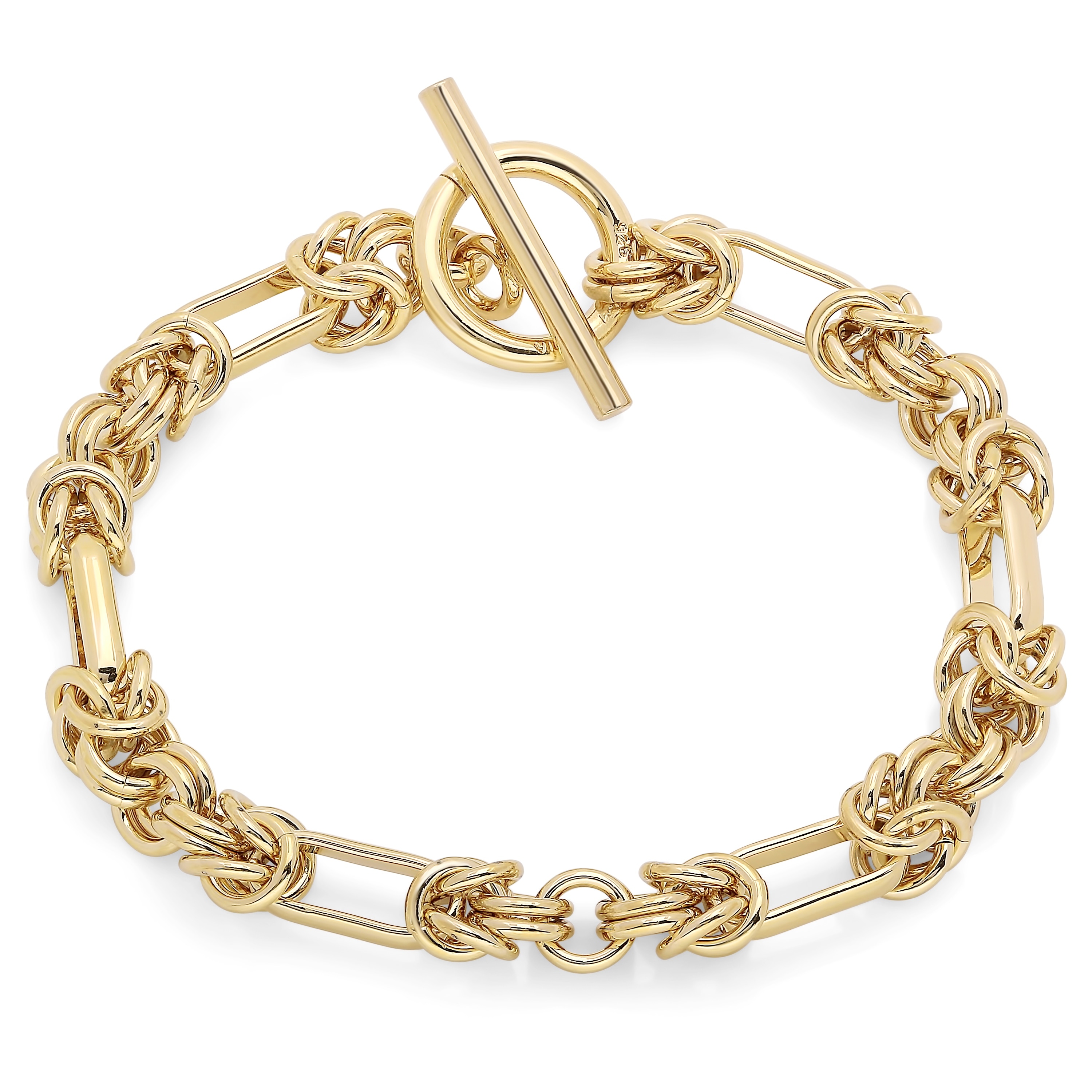 Details about / Sterling Silver 6.75 MM Polished Fancy Link Toggle Charm Bracelet 7.5/"