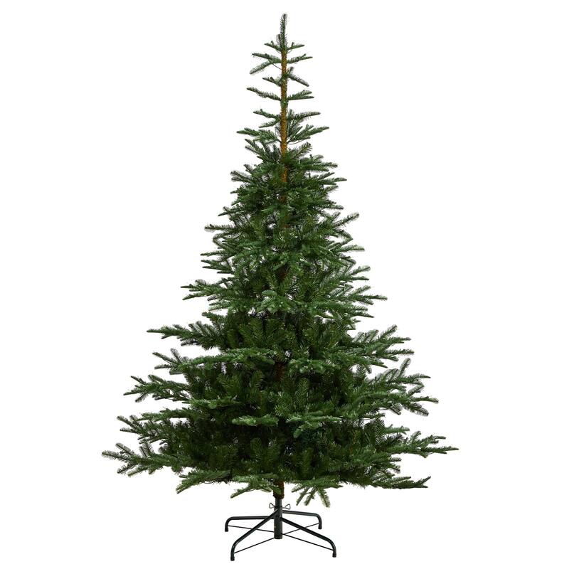 8' Pre-Lit Layered Washington Spruce Artificial Christmas Tree, Clear LED Lights - 8 Foot