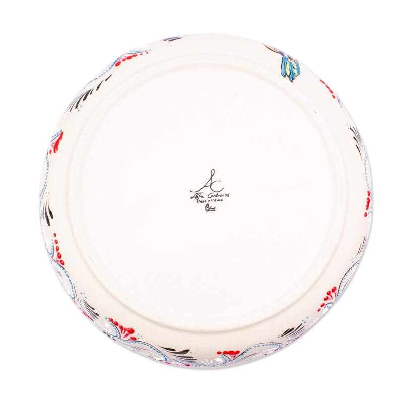 Novica Handmade Colibri Ceramic Serving Dish