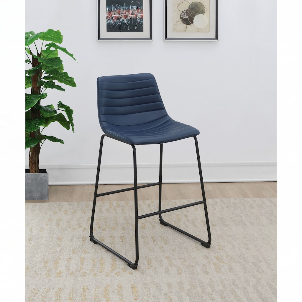 Blue Upholstered Counter Chair (Set of 2)