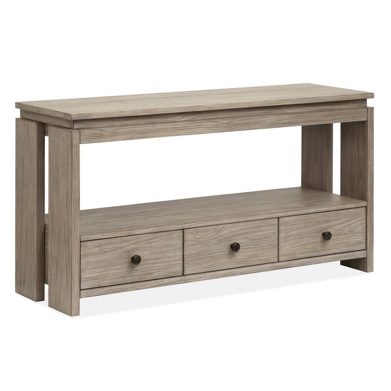 Magnussen Home Conrad Stone Harbor Grey Rectangular Sofa Table - 54''W x 17''D x 28''H - 54''W x 17''D x 28''H