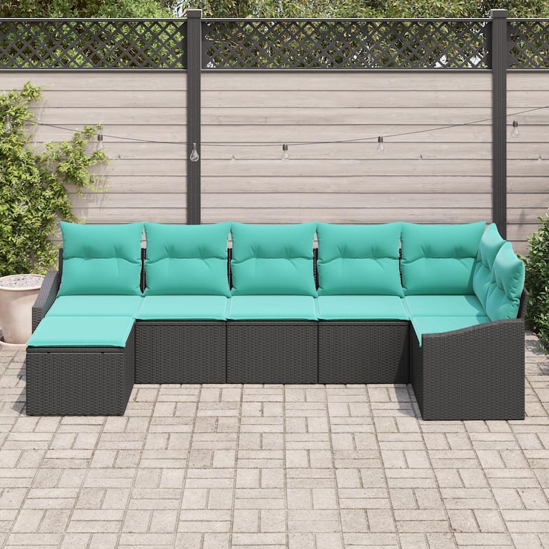 vidaXL 8 Piece Garden Sofa Set with Cushions - 113.6×48.6×27.2