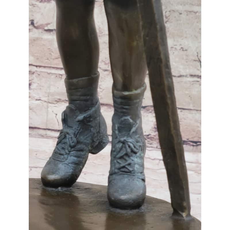Young Boy Painting On Easel W/ Pallet - Bronze Sculpture Statue Art Teacher Gift Decor