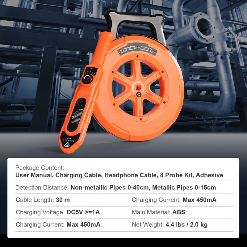 Pipe Locators, 100ft/30m PVC Pipe Locators Underground