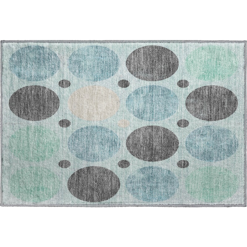 Premium Washable Super Soft Casual Circles Mayfield Rug
