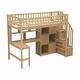 preview thumbnail 9 of 31, Wooden Twin Loft Bed with Built-in Desk, LED Lights, Storage Shelves, Cabinets & Staircase