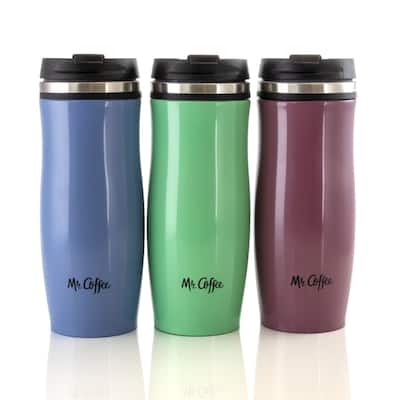 Mr. Coffee 12.5 Oz Stainless Steel Insulated Thermal Set of 3