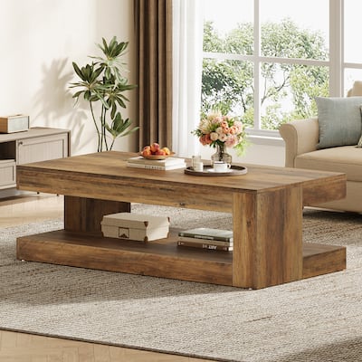47.3" Farmhouse Rectangular Coffee Table for Living Room