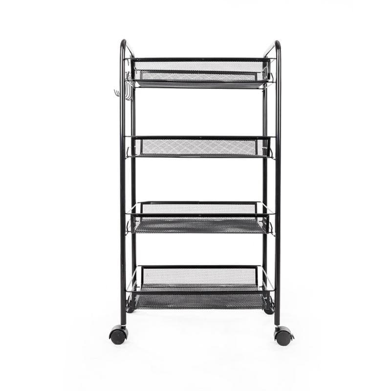 4-Tier Steel Storage Shelving Cart with Wheels
