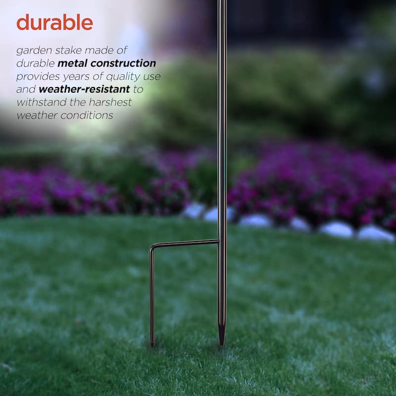 Alpine Corporation 37" Tall Outdoor Solar Glass Bottle Tree Stake LED Solar Stake