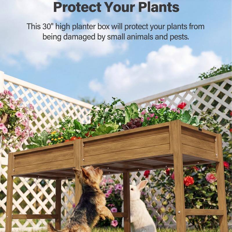 WINSOON All Weather HIPS Raised Garden Bed with Drainage Holes