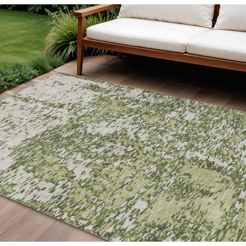 HomeRoots Abstract Transitional Rectangle Outdoor Rug