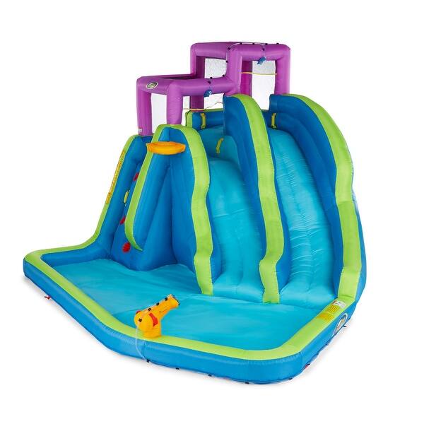 kahuna twin falls outdoor inflatable splash pool backyard water slide park