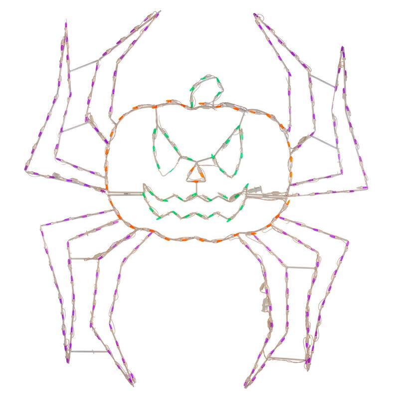 LED Lighted Animated Spider Pumpkin Outdoor Halloween Decoration - 60"