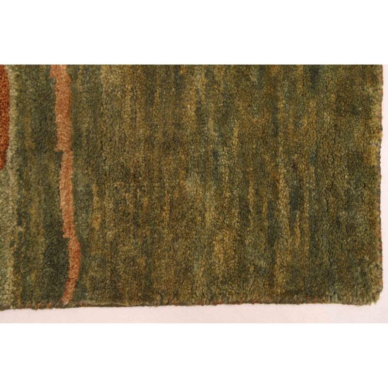 ECARPETGALLERY Hand-knotted Peshawar Ziegler Green Wool Rug - 5'1 x 6'11