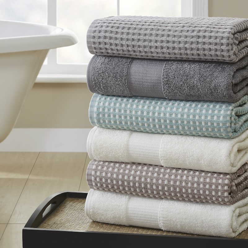Modern Threads 6-Piece Yarn Dyed Cobblestone Jacquard Towel Set