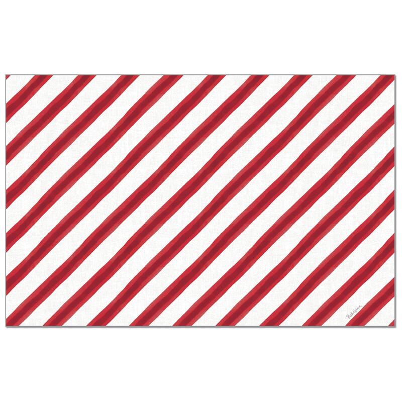 Holiday Stripe 24 Sheet Reusable Premium Paper Stock Placemats in Resealable Storage Bag Made in The USA 17" x 11" - Multi - More than 12