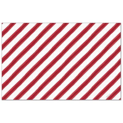 Holiday Stripe 24 Sheet Reusable Premium Paper Stock Placemats in Resealable Storage Bag Made in The USA 17" x 11"
