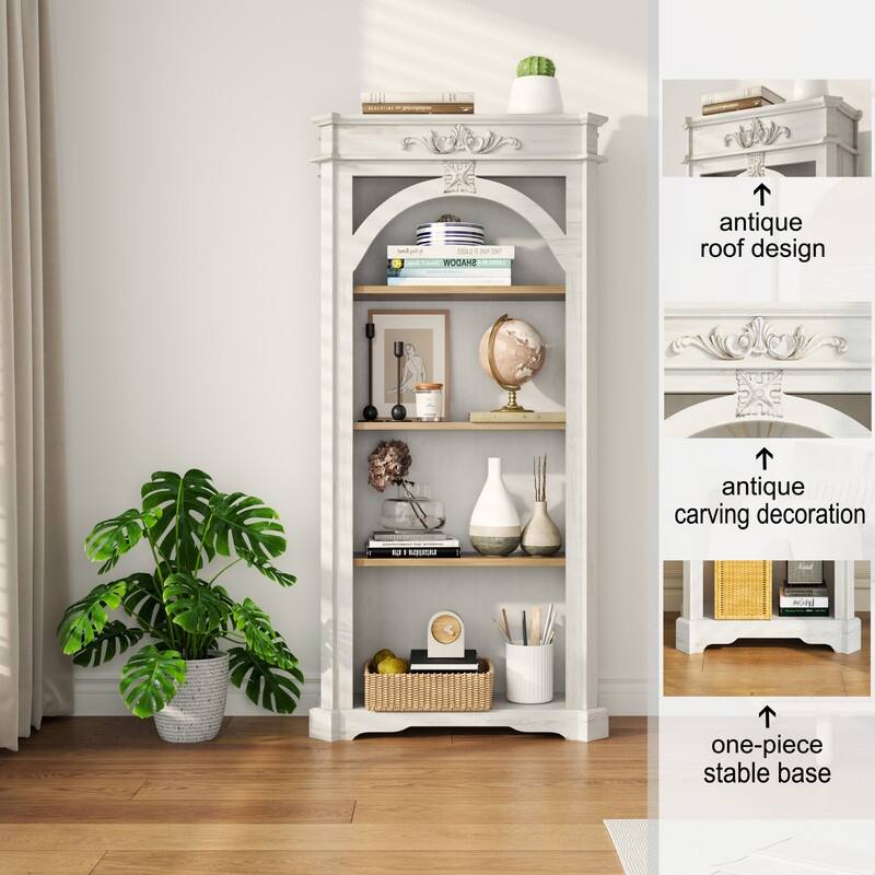 65" Tall Floor Standing Bookcase,4 Tiers Bookshelf for Home Office,Living Room