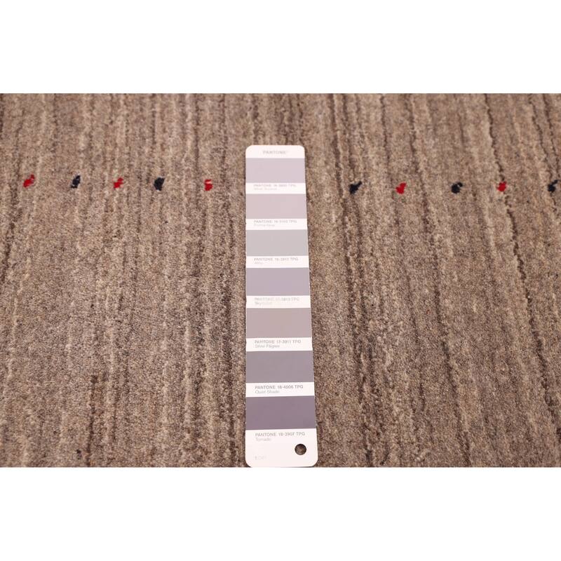 ECARPETGALLERY Hand Loomed Kashkuli Gabbeh Grey Wool Rug - 5'0 x 8'1