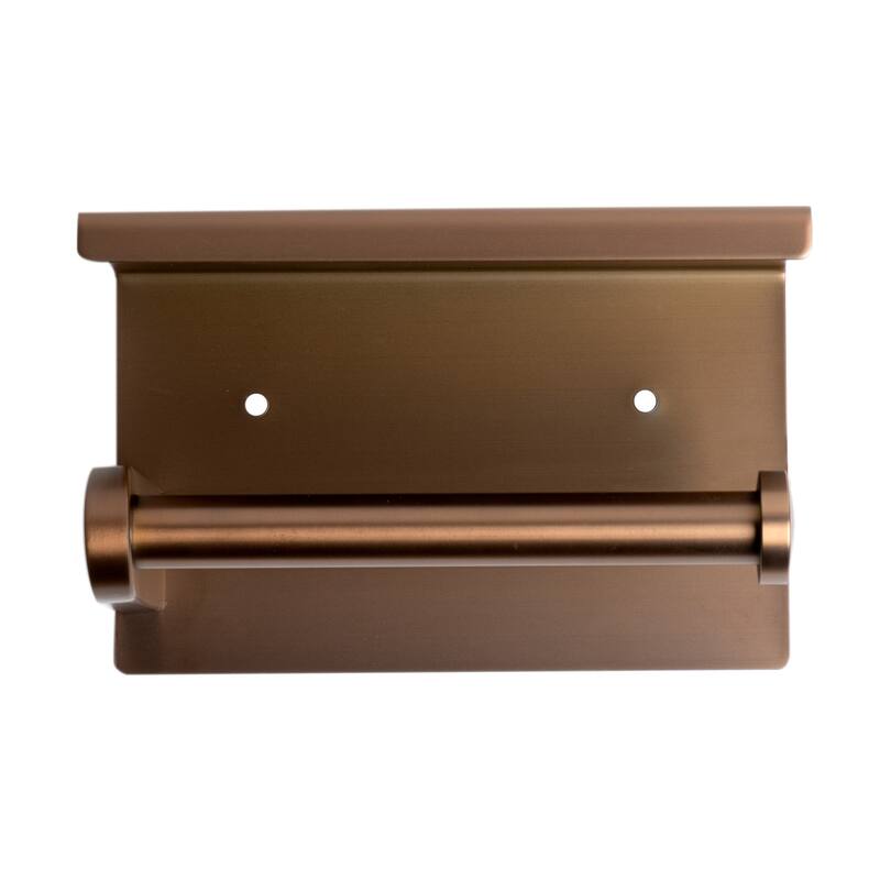 ALFI brand ABTPP66-BC Brushed Copper PVD Stainless Steel Toilet Paper Holder with Shelf - Brown